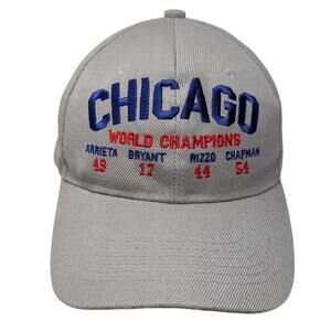Chicago World Champions Strapback Baseball Cap Gray One Size Adjustable 6 Panel